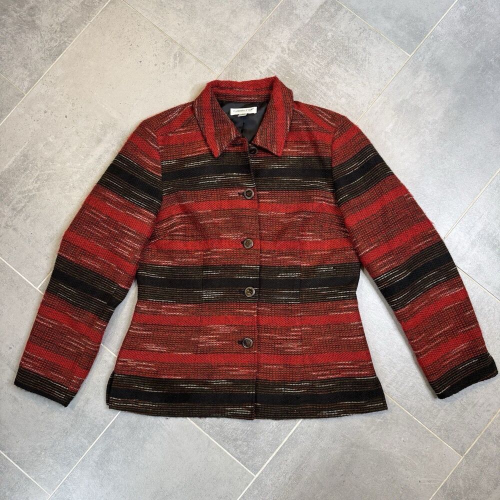 Coldwater Creek Tweed Shacket Jacket Women’s Medium Multicolor Button Down
